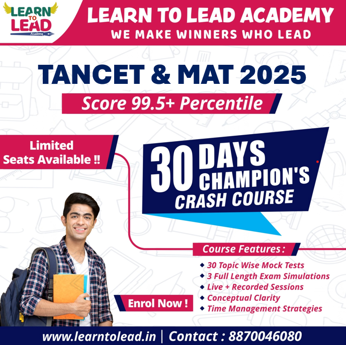 TANCET 2025 MBA & MAT 30 DAYS CHAMPION’S Crash Course Learn to Lead